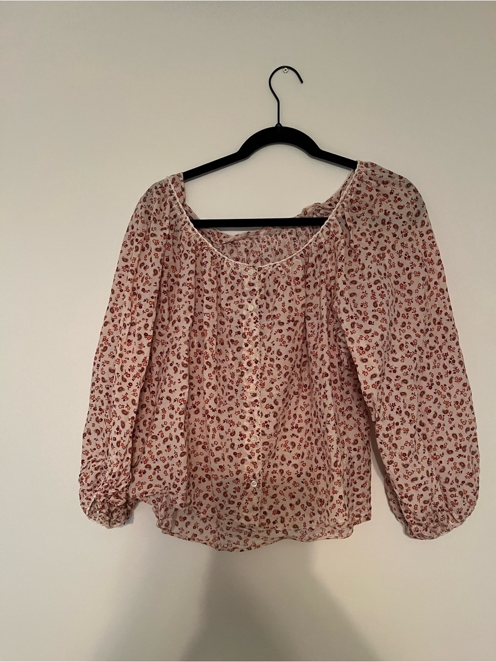 DOEN Jacqui Top in Rust Songbird Paisley, size small